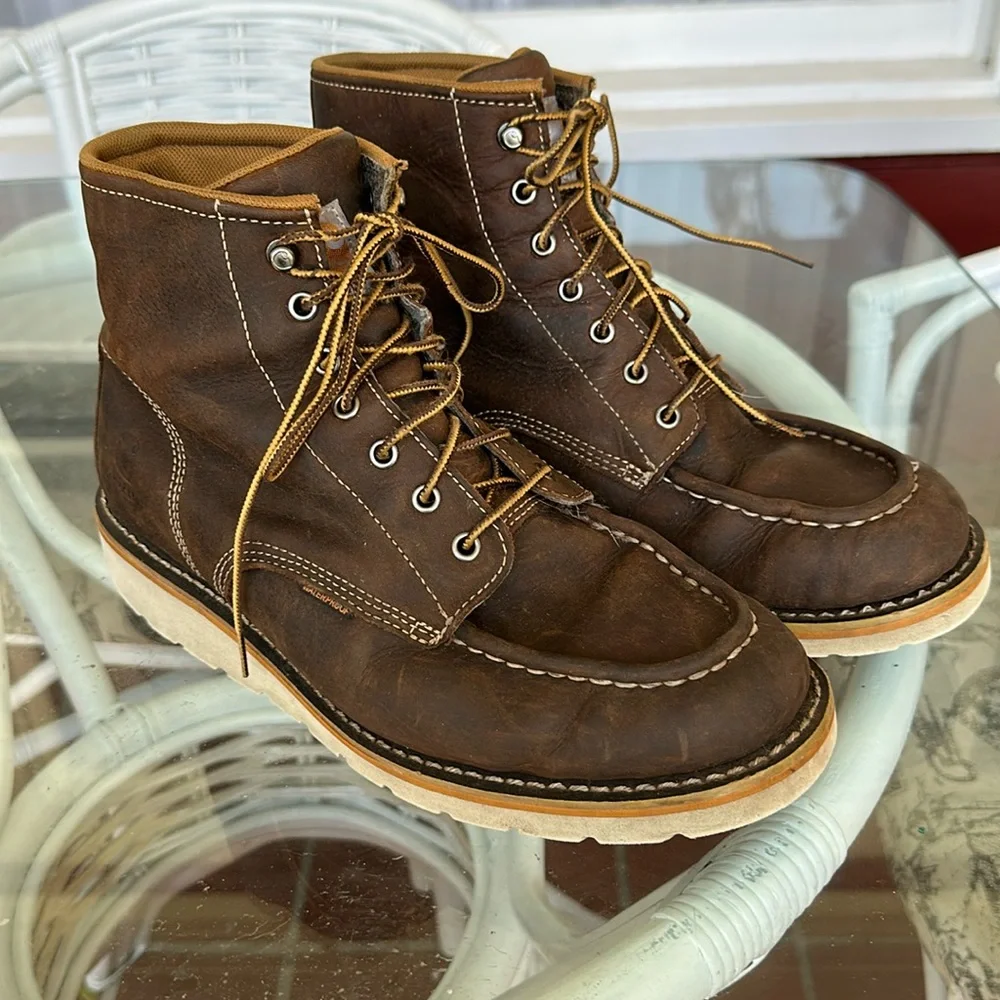 Carhartt Brown Leather Moc Toe Work Boots